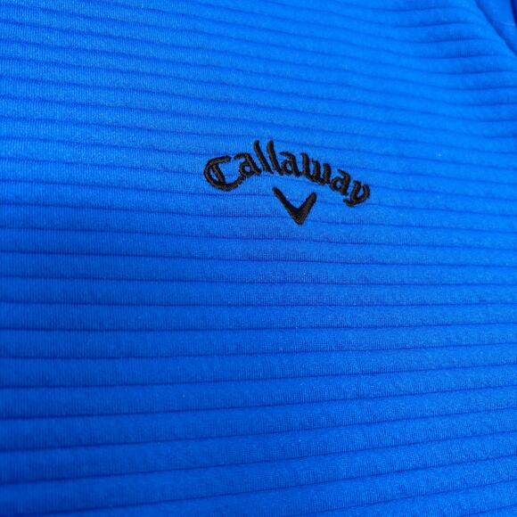 Callaway Mens 2Xl Blue 1/4 Zip Ribbed Long Sleeve Pullover Sweater - Picture 3 of 6